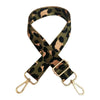 Leopard Clothing Dark Green / Gold Leopard purse strap