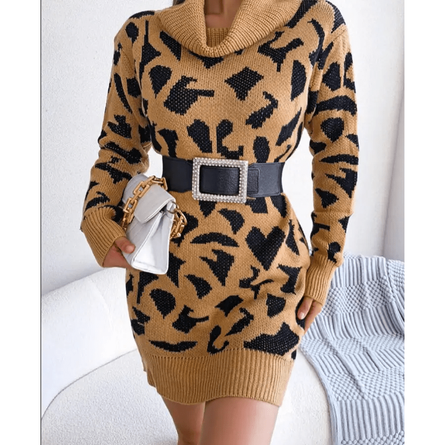Leopard Clothing Robe Leopard sweater dress