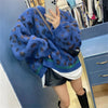 Leopard clothing Blue / One Size Oversized leopard sweater