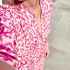 Leopard Clothing Pink leopard maxi dress