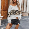Leopard Clothing Pull S Pull Blanc à Motif Léopard