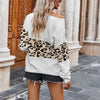 Leopard Clothing Pull Pull Blanc à Motif Léopard