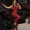 Leopard clothing Red / S Red Leopard Jumpsuit
