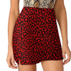 Leopard clothing White / S Red leopard print mini skirt