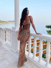 Leopard Clothing Sheer leopard maxi dress