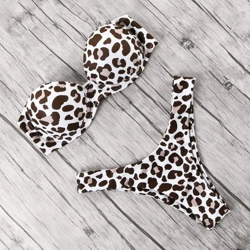 Leopard Clothing Maillot S White leopard bikini