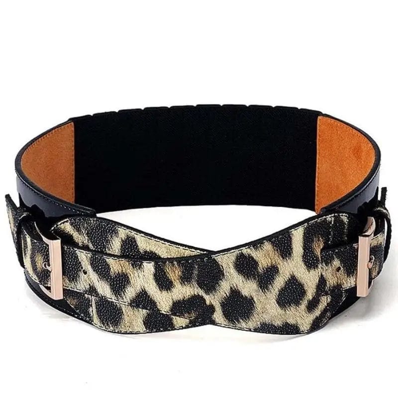 Leopard Clothing Ceinture Beige Wide cheetah belt