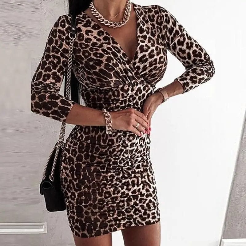 Leopard Clothing Robe S Women leopard dress