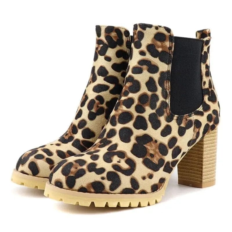 Leopard Clothing Bottine Womens leopard print booties