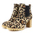 Womens leopard print booties